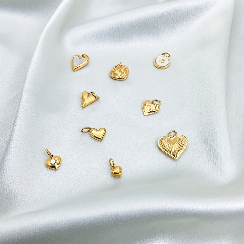 9pcs Carnival Set Stainless Steel Multi-Heart Pendant Charms